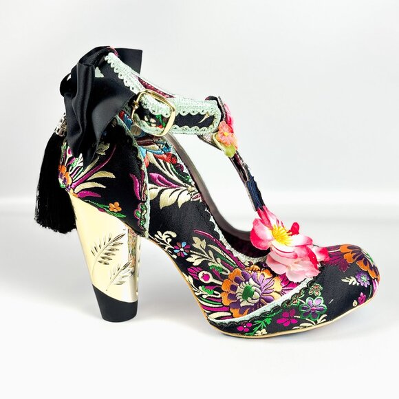 Irregular Choice Shoes - Irregular Choice Blossom Bunny Black Floral Heels – Size 40 / UK 7 – Rare